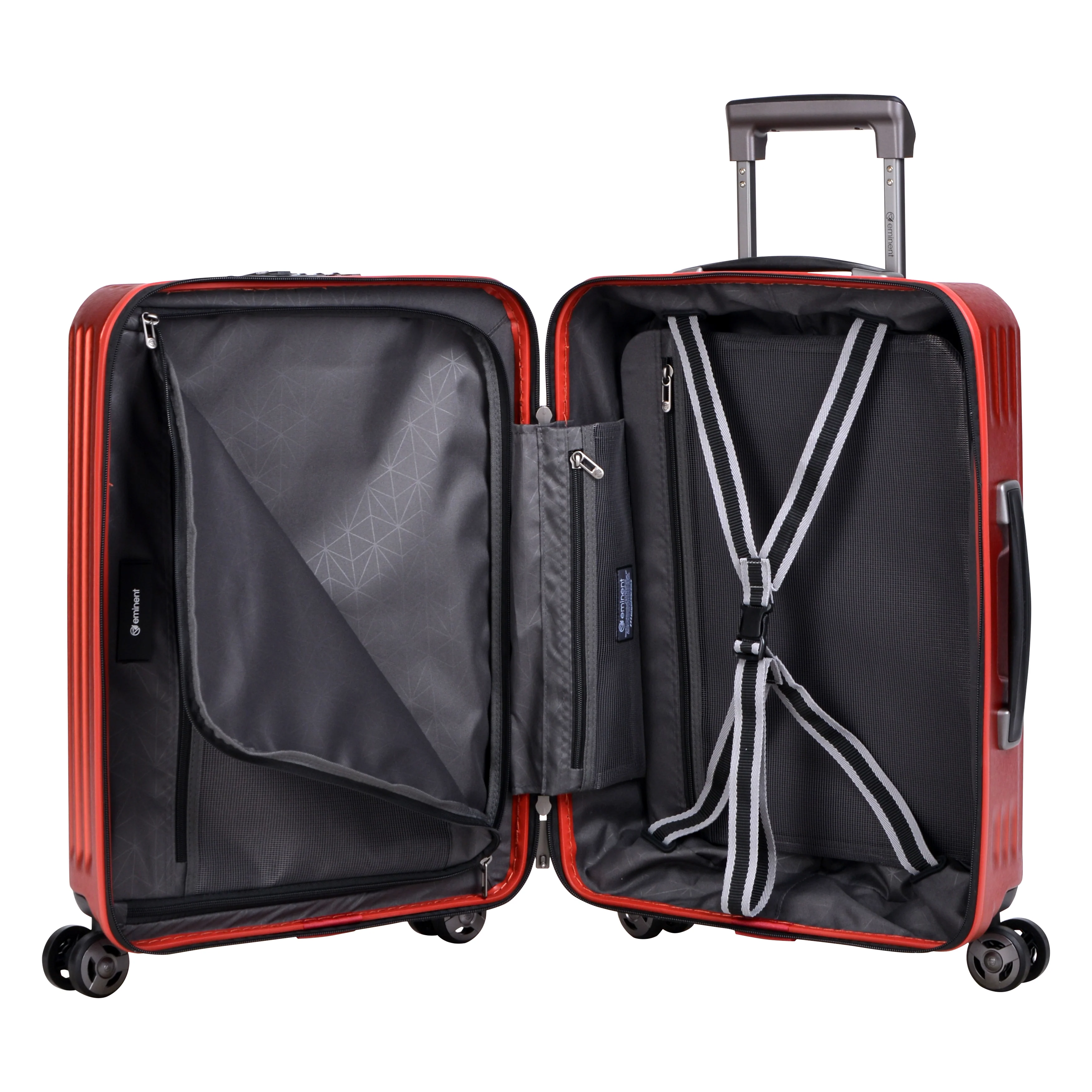 Eminent - Front Access Carry On 55cm - Antique Wine Polycarbonate Luggage with USB port KK50C - Image 5