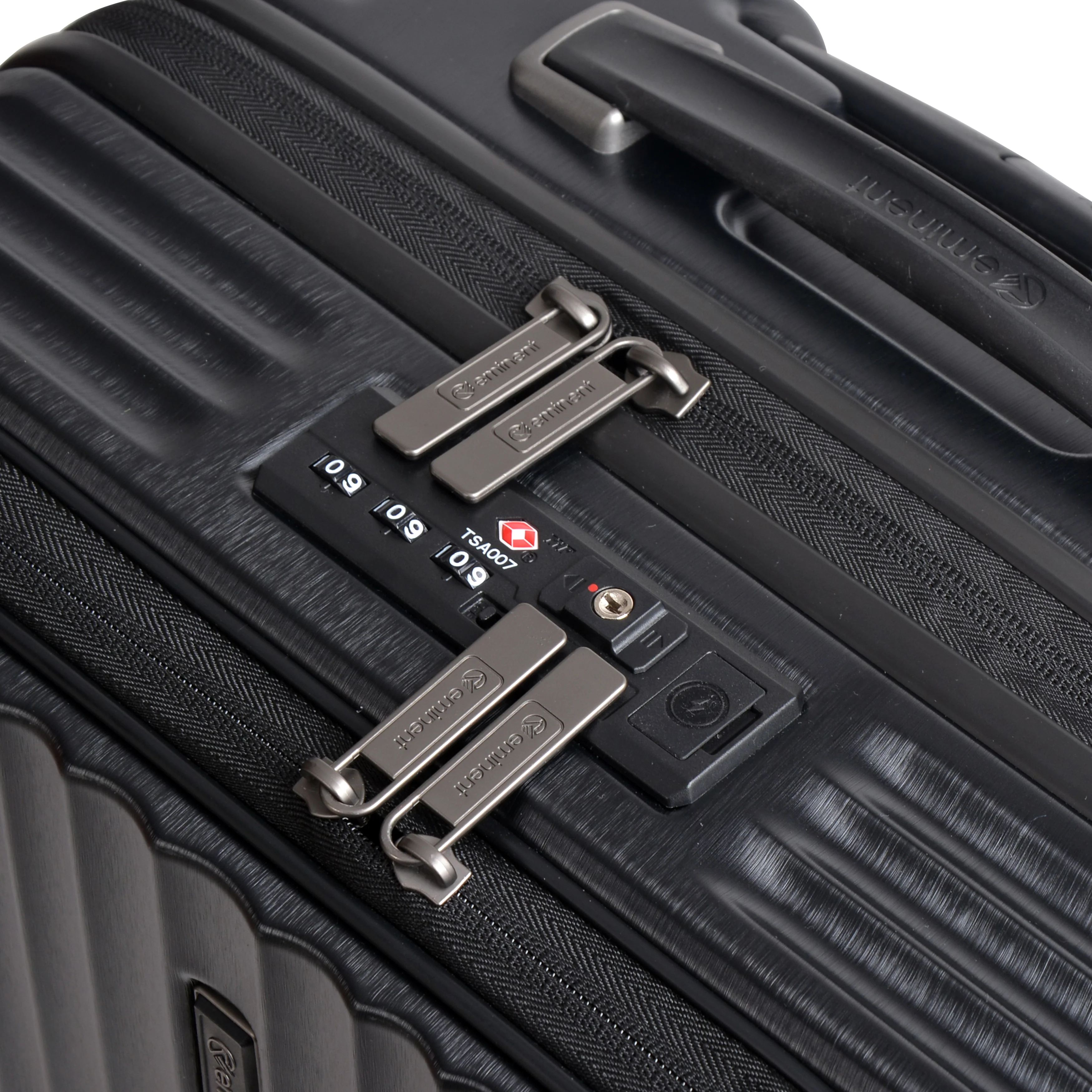 Eminent - Carry On 55cm - Black Top lid Front Opening design Hardside Small Trolley case with USB port KK50C - Image 7
