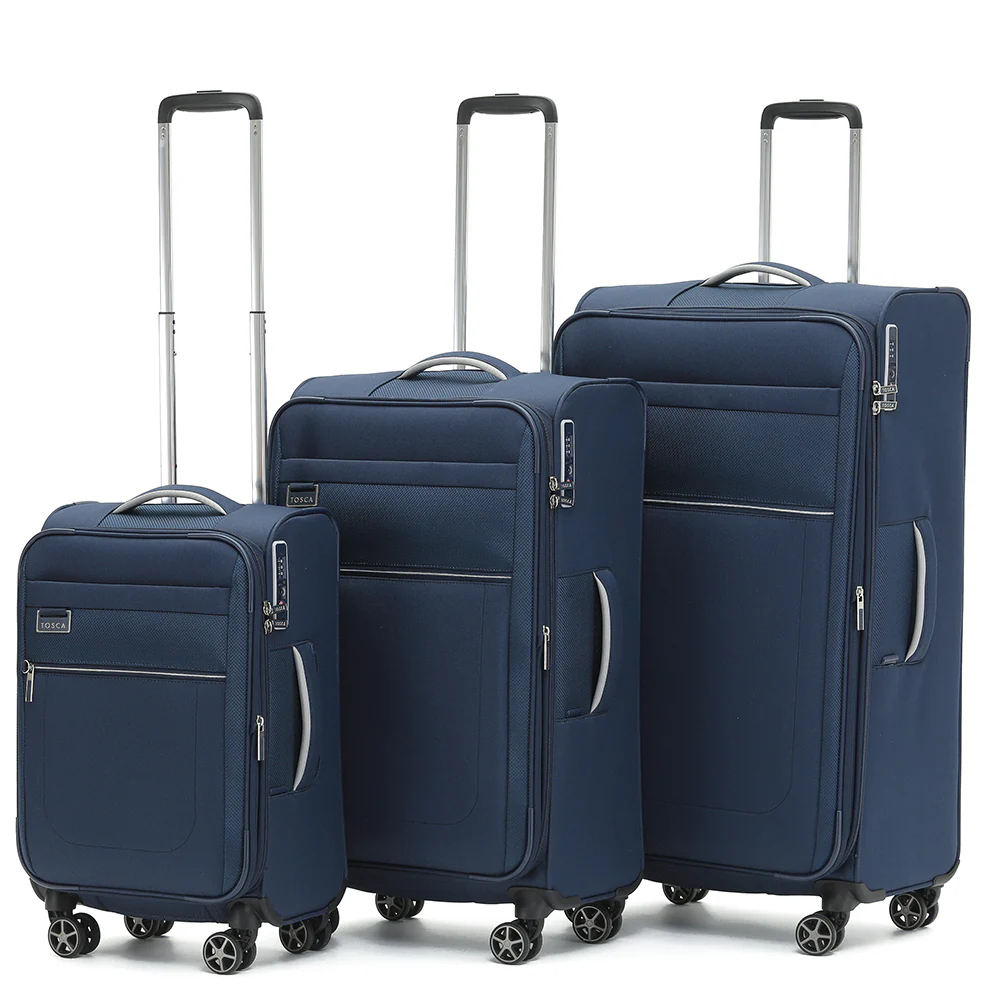 Tosca 55cm-H Navy Vega Collection softside carry-on trolley luggage TCA720C - Image 4