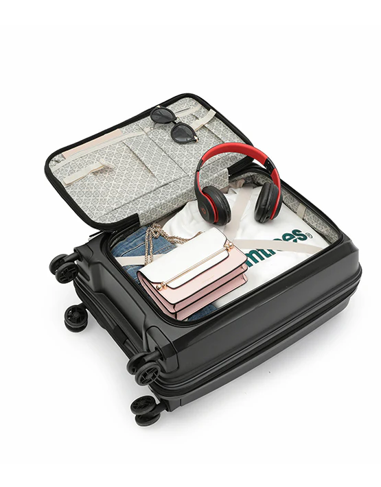 Tosca 55cm Space-X Collection Polypropylene Top-Lid opening Carry-on luxury trolley case TCA100C Black - Image 5
