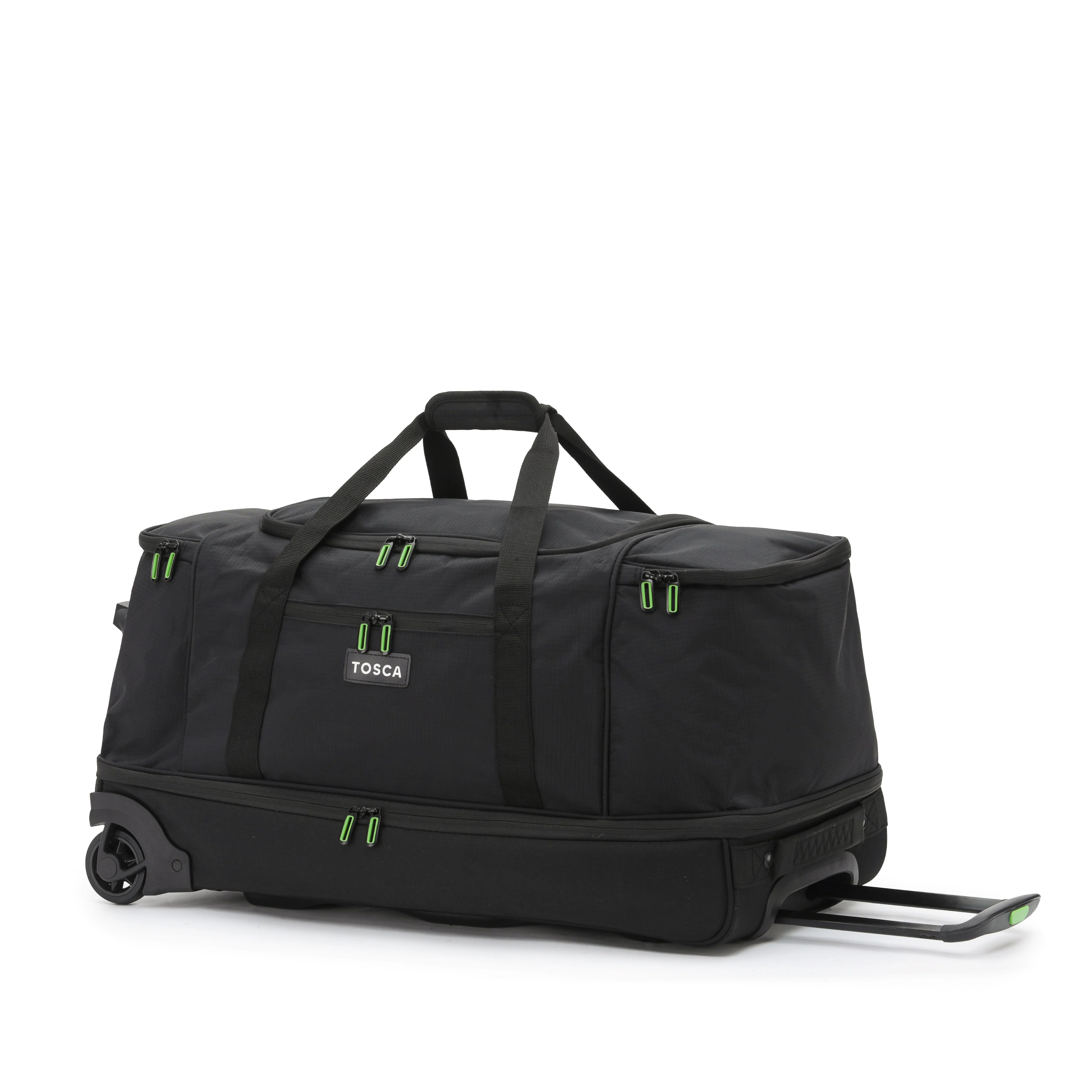 Tosca 70cm Split Compartment Wheel Bag TCA798TWM-Black Lime Trim - Image 3