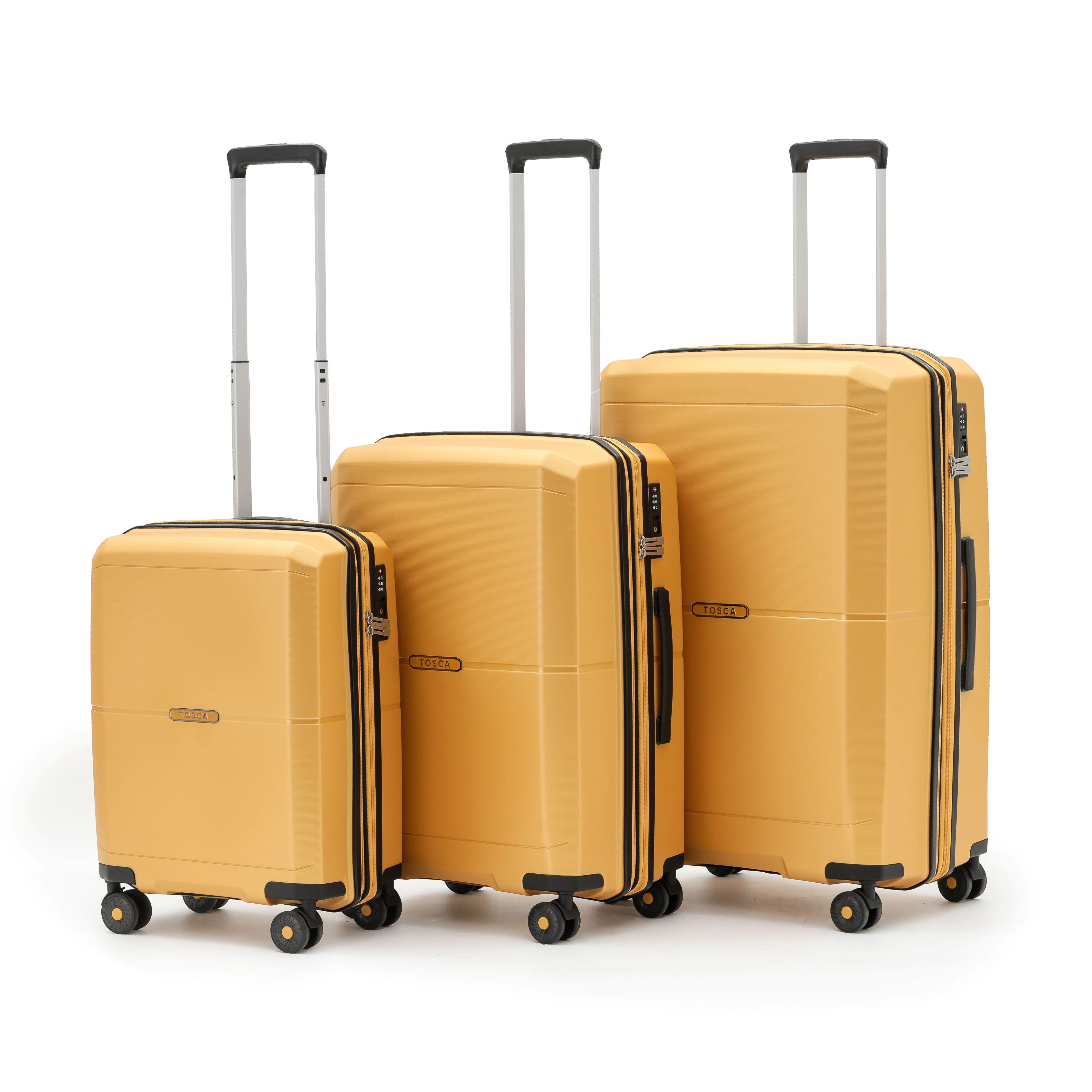 Tosca 76cm-H Globetrotter Collection Checked luxury polypropylene trolley luggage TCA575A-Gold - Image 5