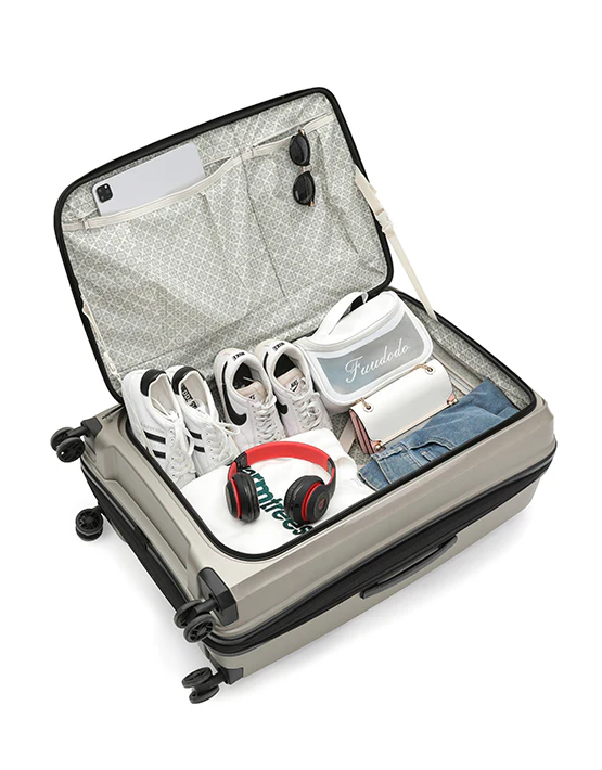 Tosca 76cm Space-X Collection Polypropylene Top-Lid Opening luxury trolley luggage TCA100A Champagne - Image 11