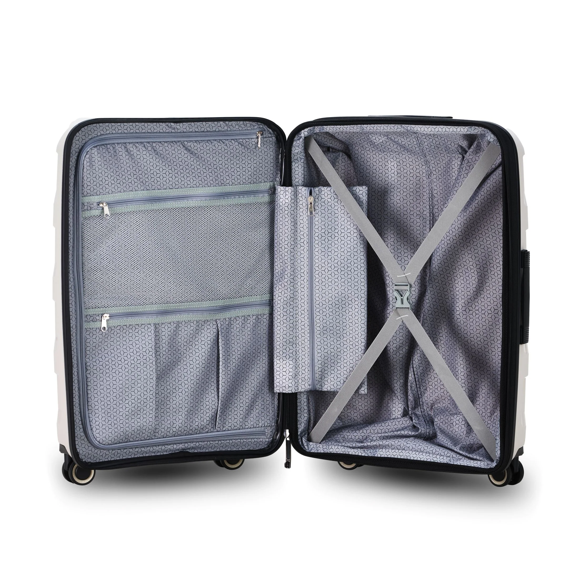 Tosca 81cm Comet Collection hard side polypropylene checked trolley case TCA200XL-Cobblestone - Image 2