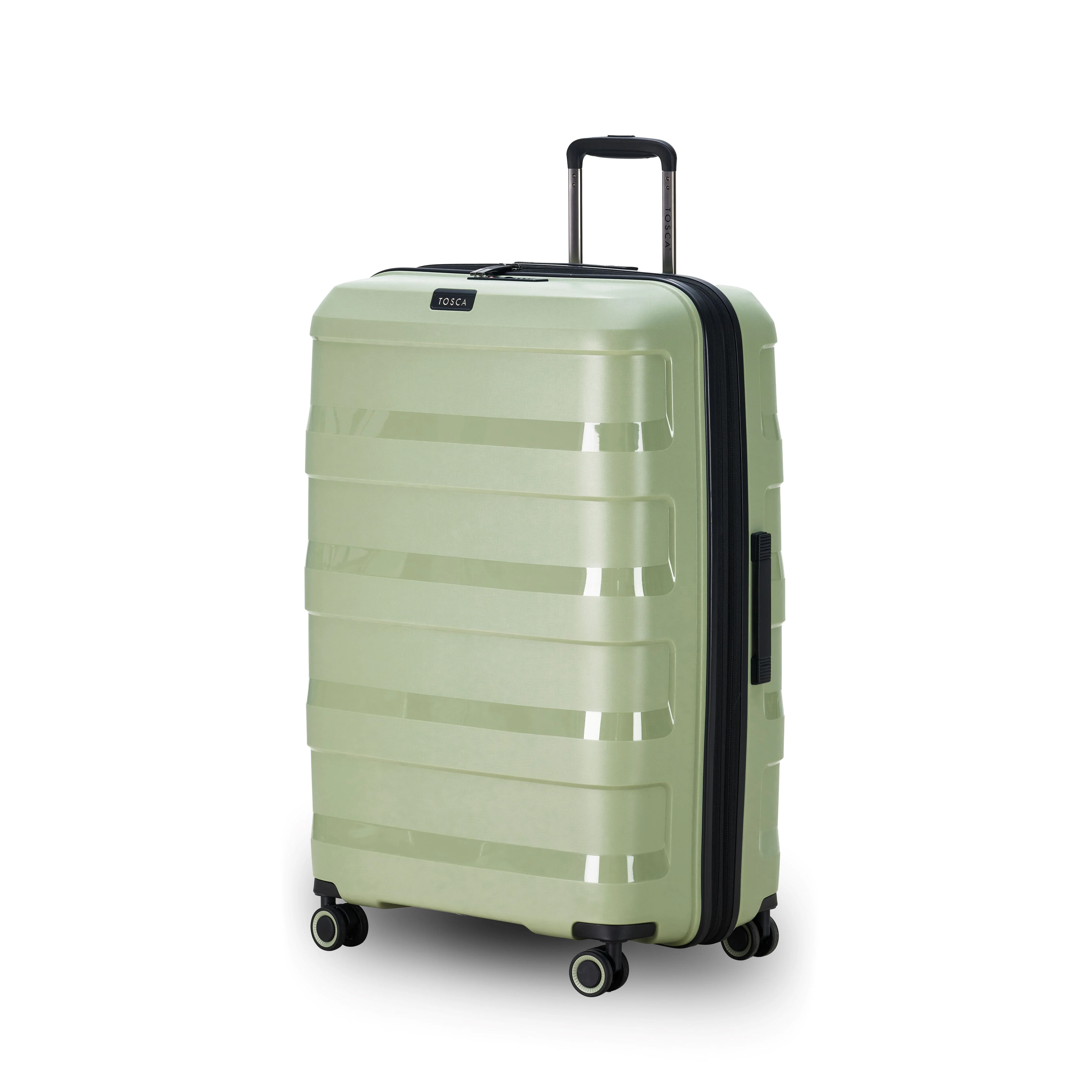 Tosca 81cm Comet Collection hard side polypropylene checked trolley case TCA200XL-Sage Green - Image 2
