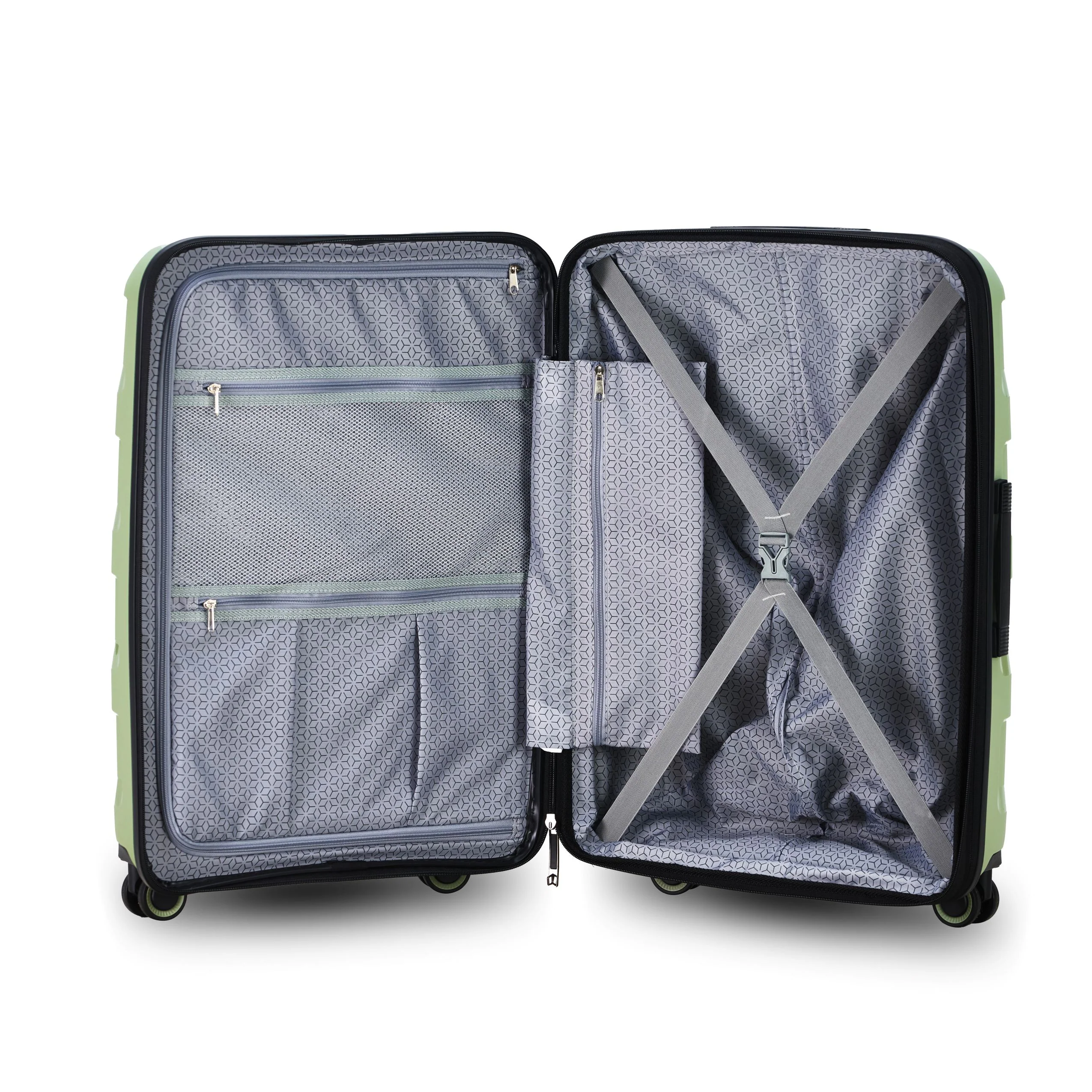 Tosca 81cm Comet Collection hard side polypropylene checked trolley case TCA200XL-Sage Green - Image 4