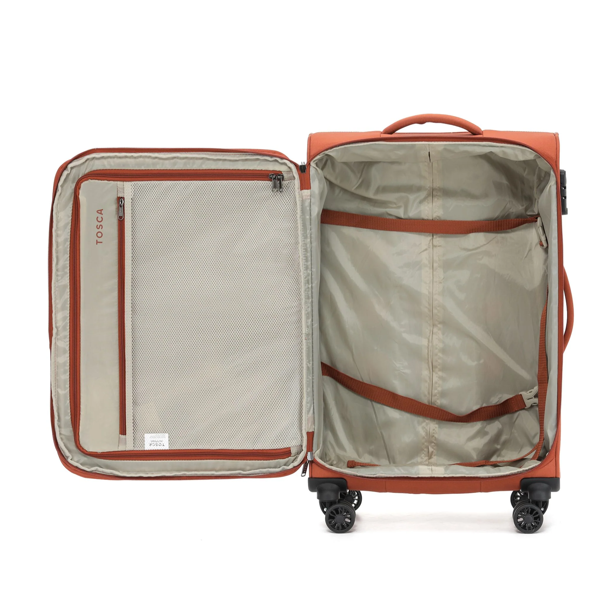 Tosca Altitude Collection 66cm Softside checked four-wheel trolley cases TCA188B-Rust - Image 3