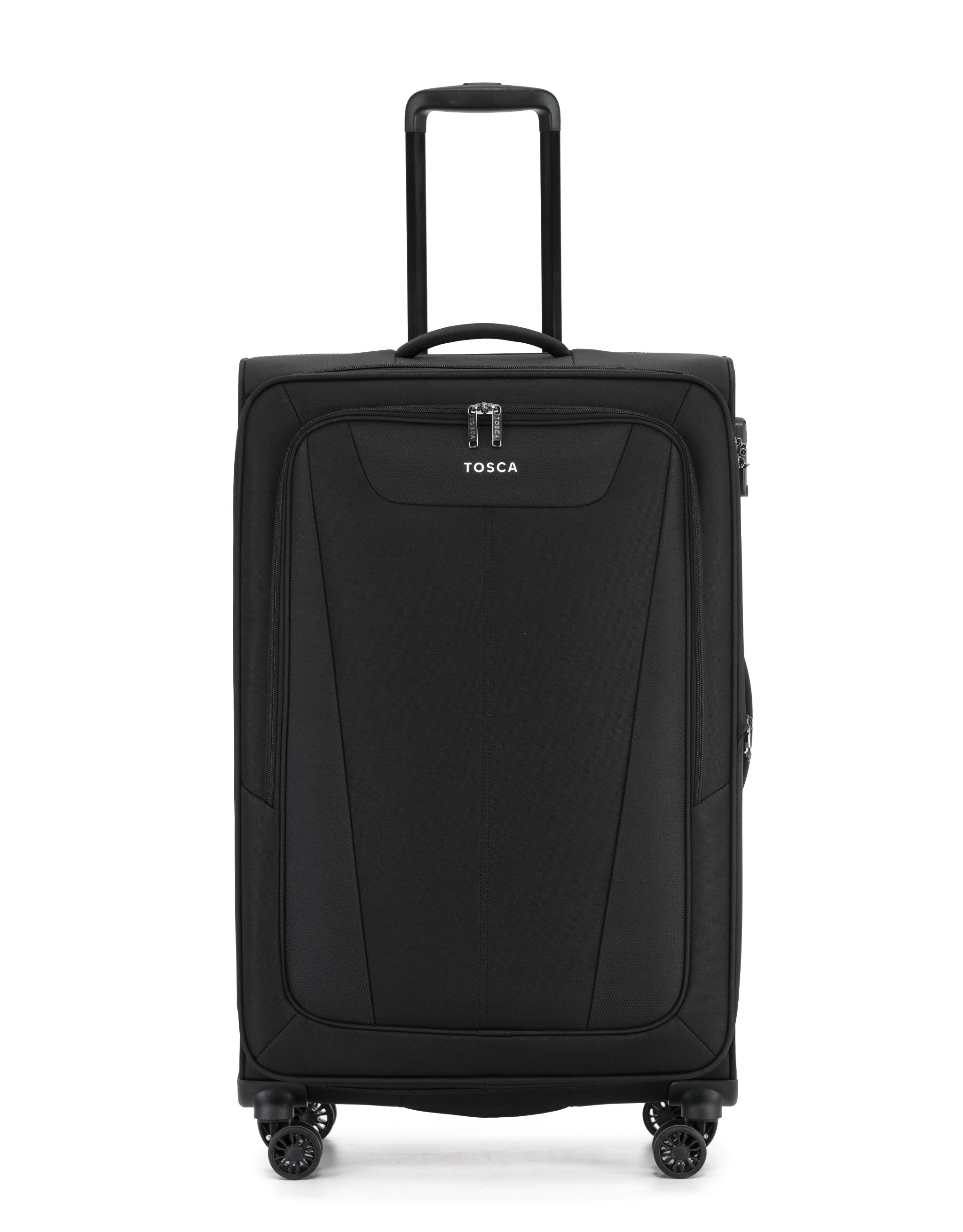 Tosca Altitude Collection 78cm Large Softside checked four-wheel trolley cases TCA188A-Black