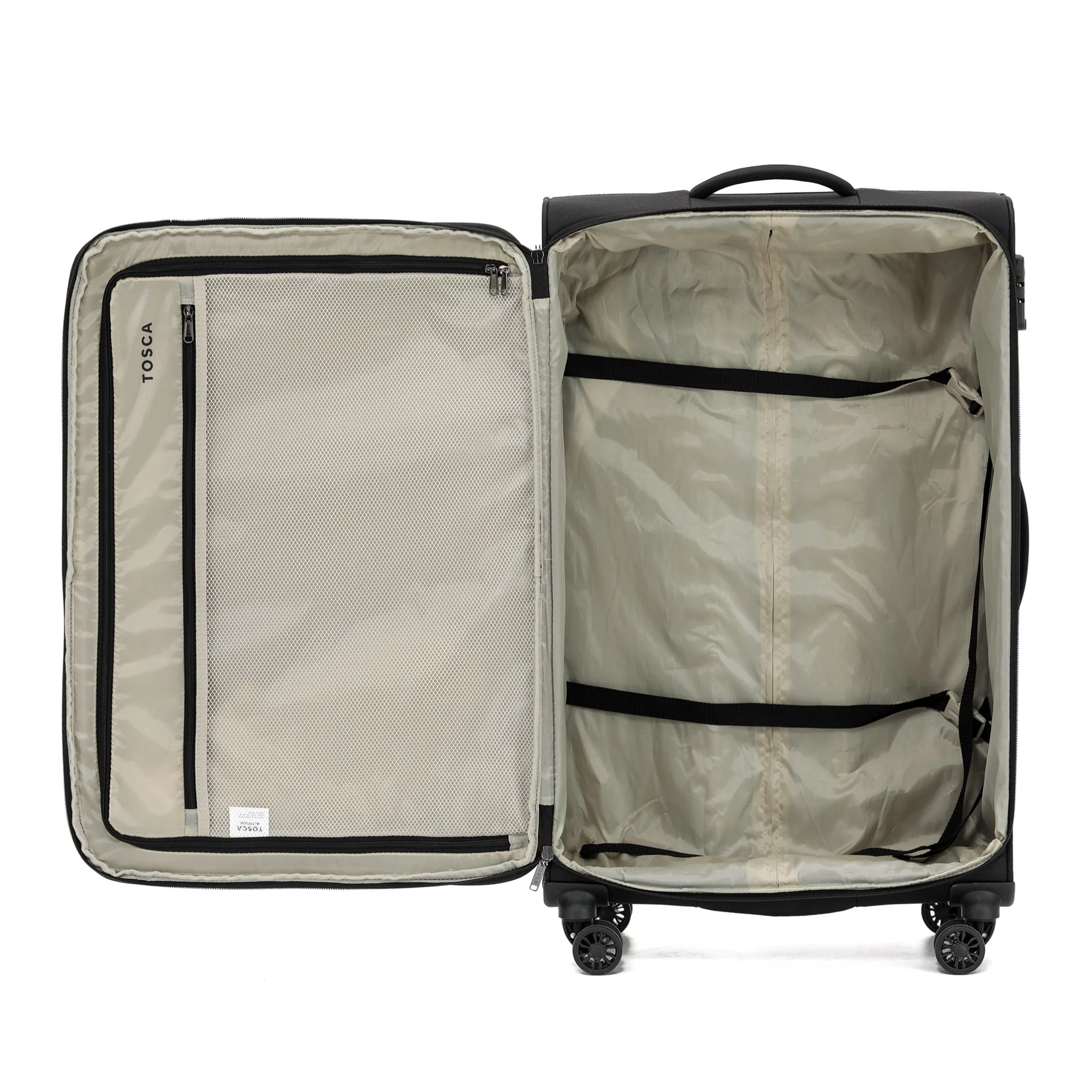 Tosca Altitude Collection 78cm Large Softside checked four-wheel trolley cases TCA188A-Black - Image 3