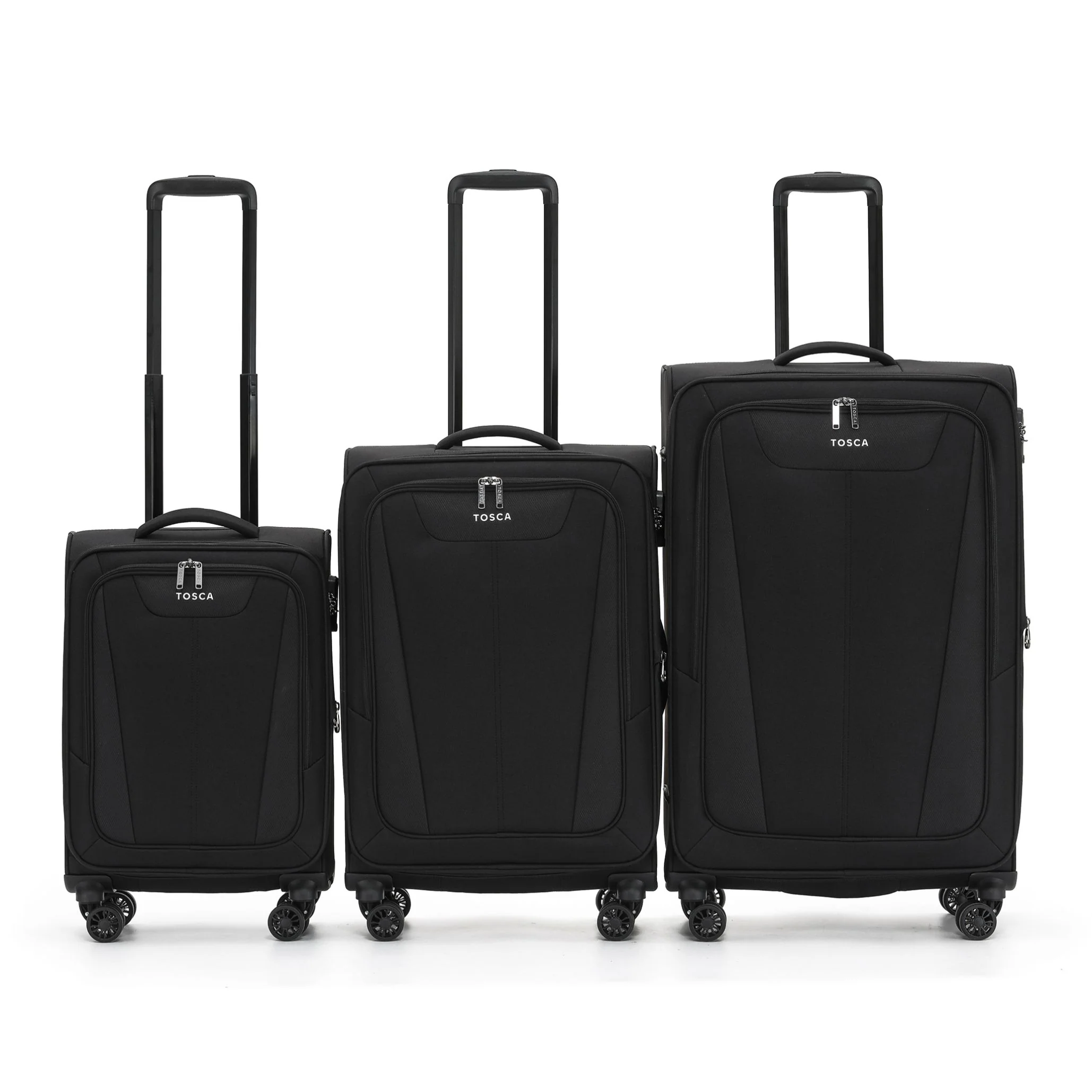 Tosca Altitude Collection 78cm Large Softside checked four-wheel trolley cases TCA188A-Black - Image 4