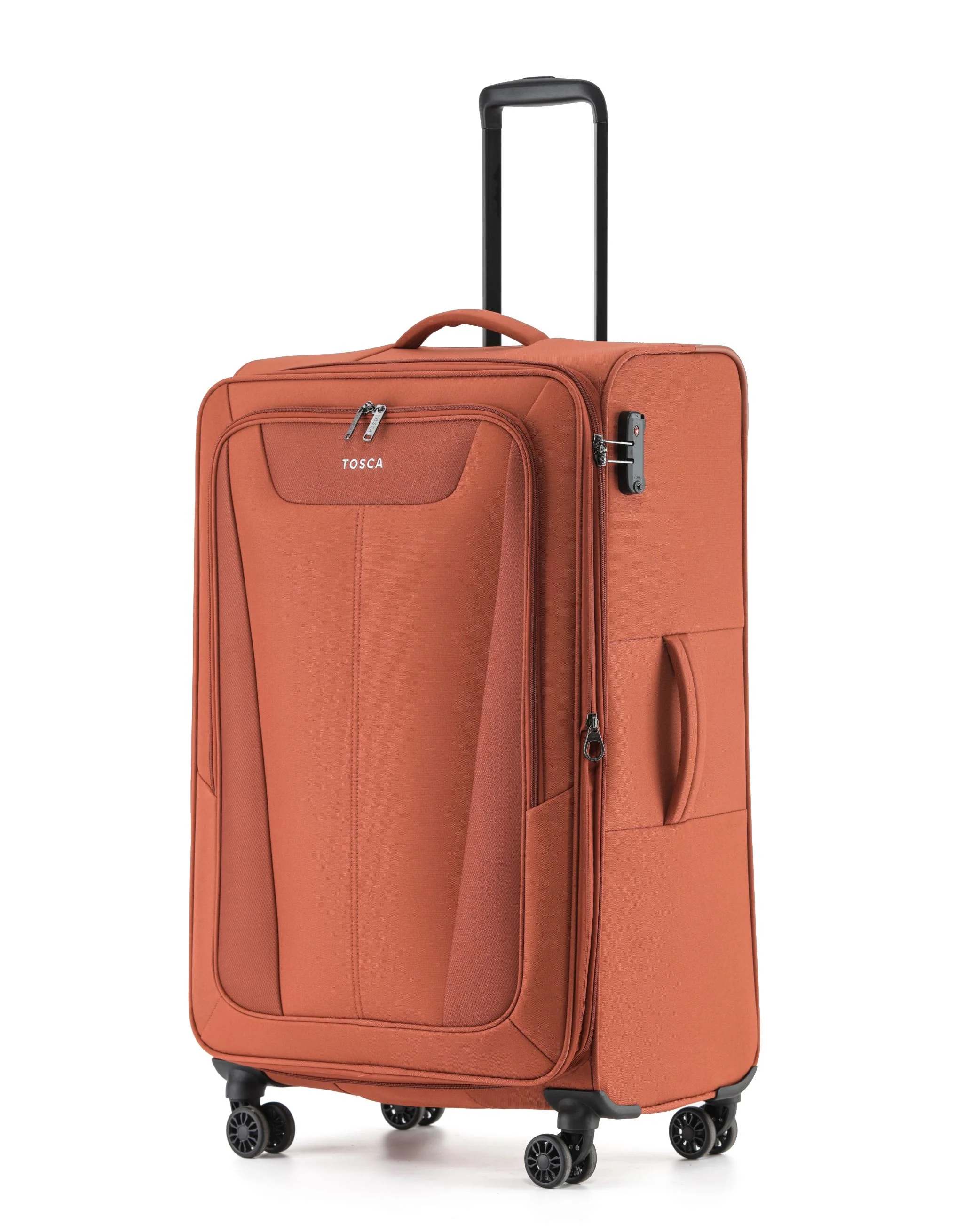 Tosca Altitude Collection 78cm Large Softside checked four-wheel trolley cases TCA188A-Rust - Image 2