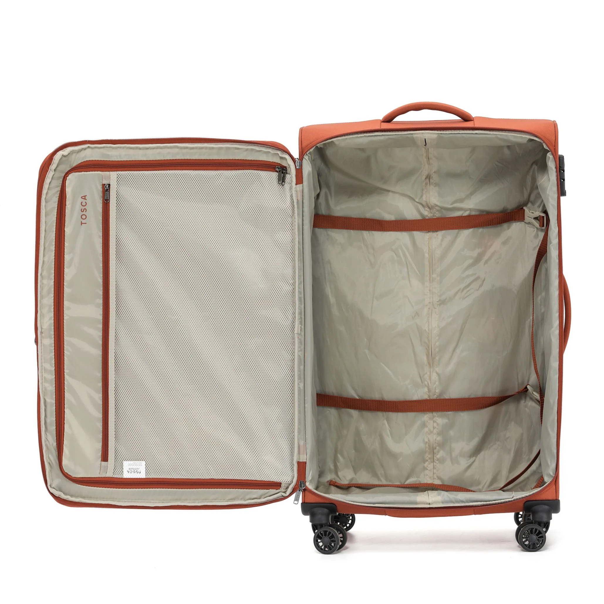 Tosca Altitude Collection 78cm Large Softside checked four-wheel trolley cases TCA188A-Rust - Image 3