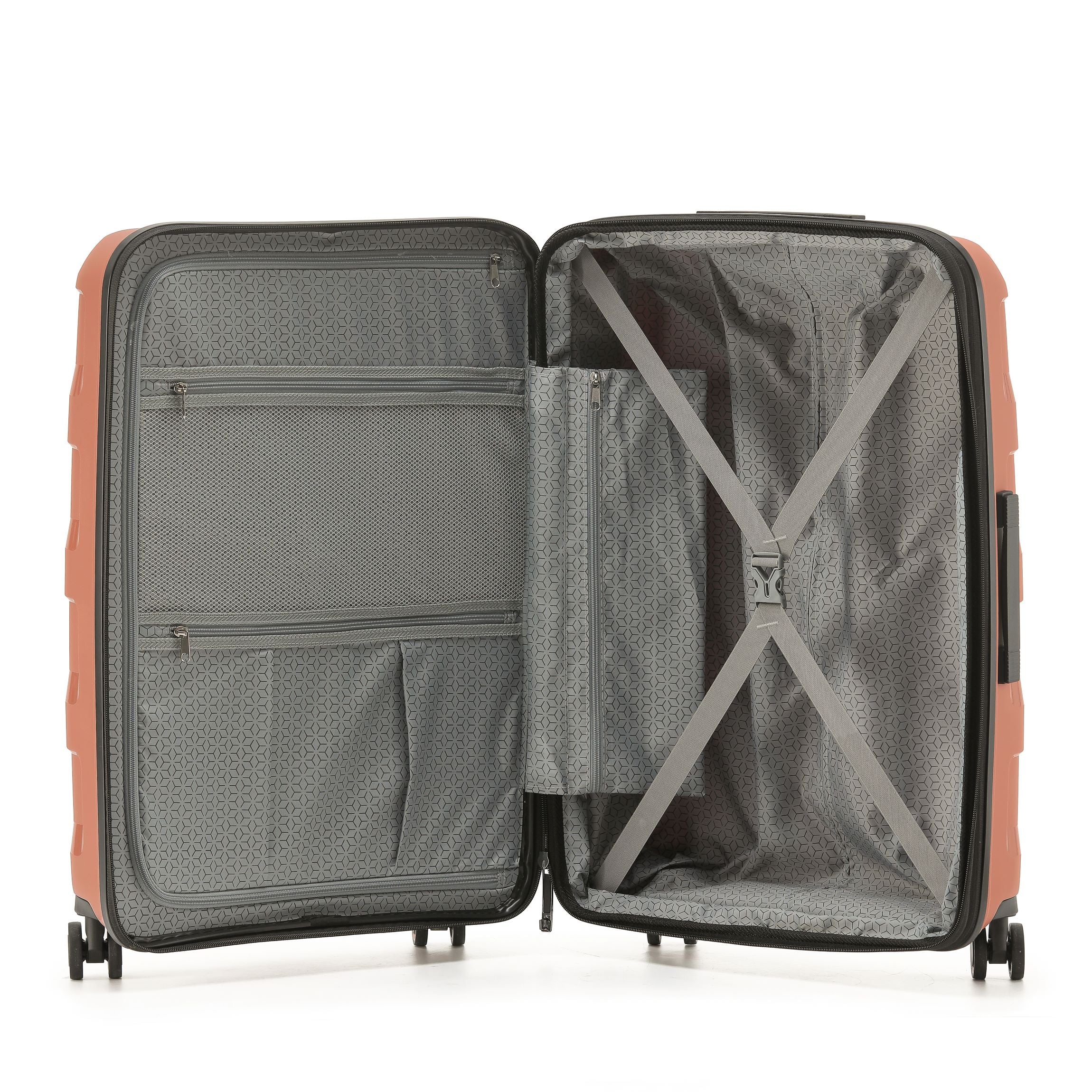 Tosca 81cm Comet Collection hard side polypropylene checked trolley case TCA200XL-Mocha - Image 3