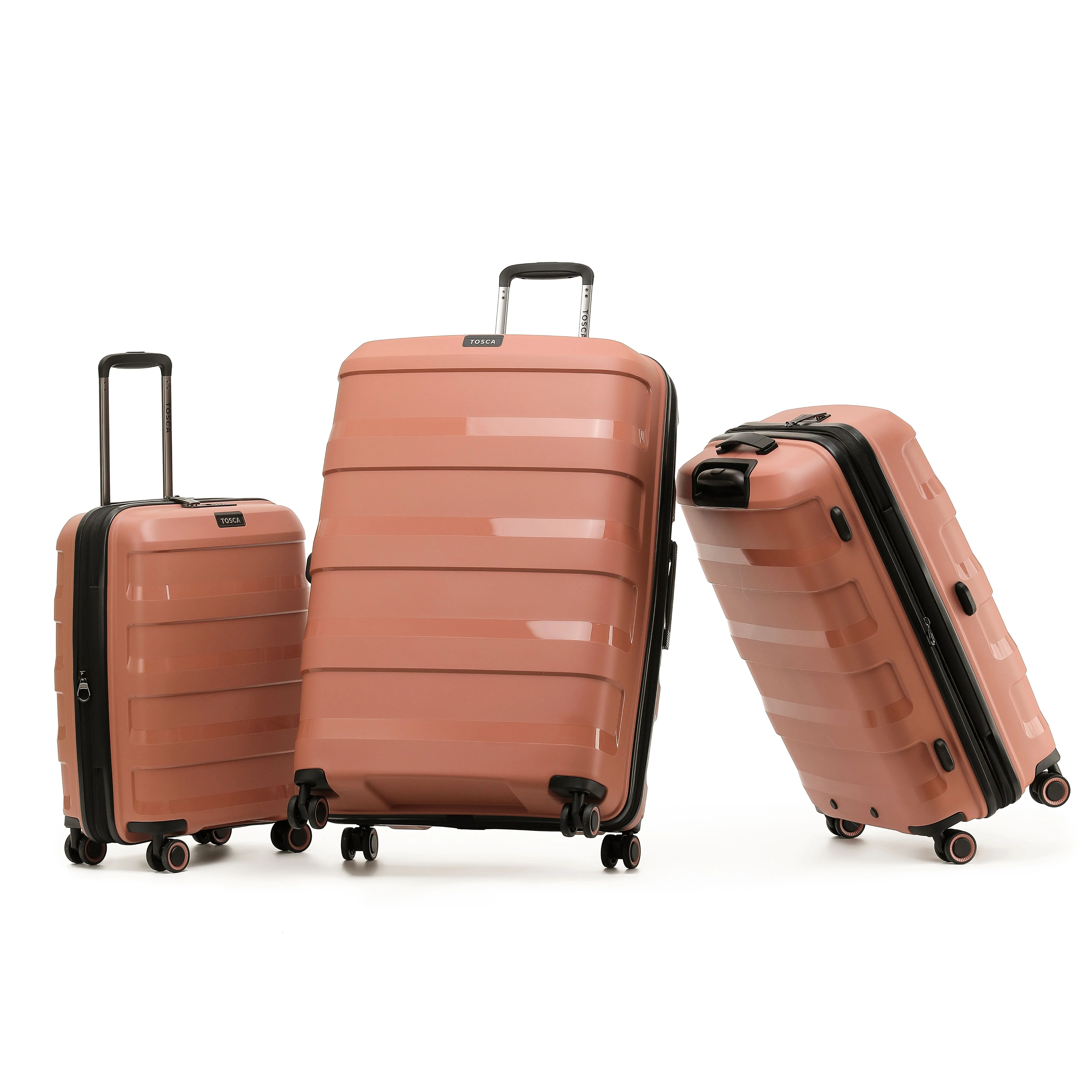 Tosca 81cm Comet Collection hard side polypropylene checked trolley case TCA200XL-Mocha - Image 5