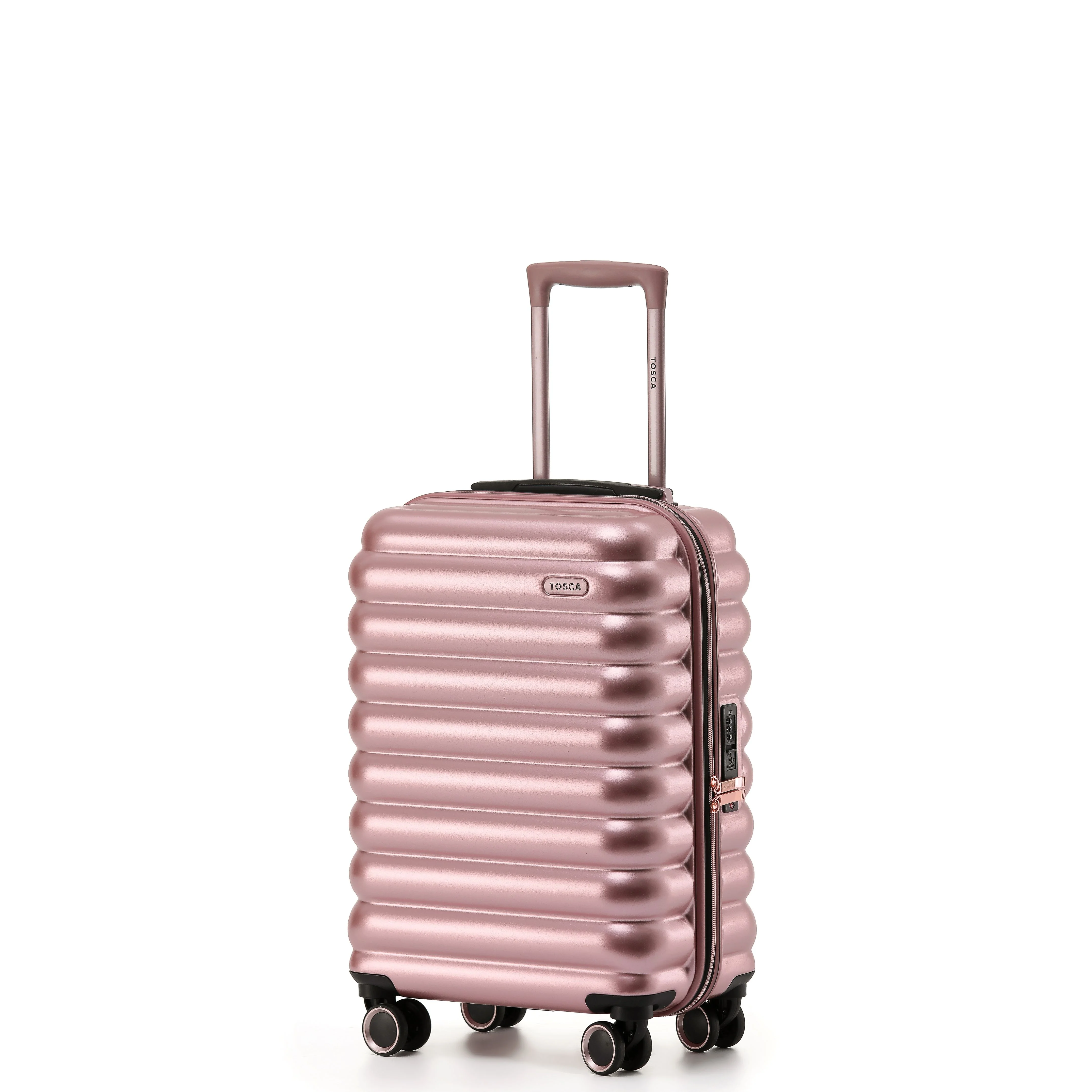 Tosca Como Collection 55cm Polycarbonate carry-on trolley case TCA255C-Rose Gold - Image 2