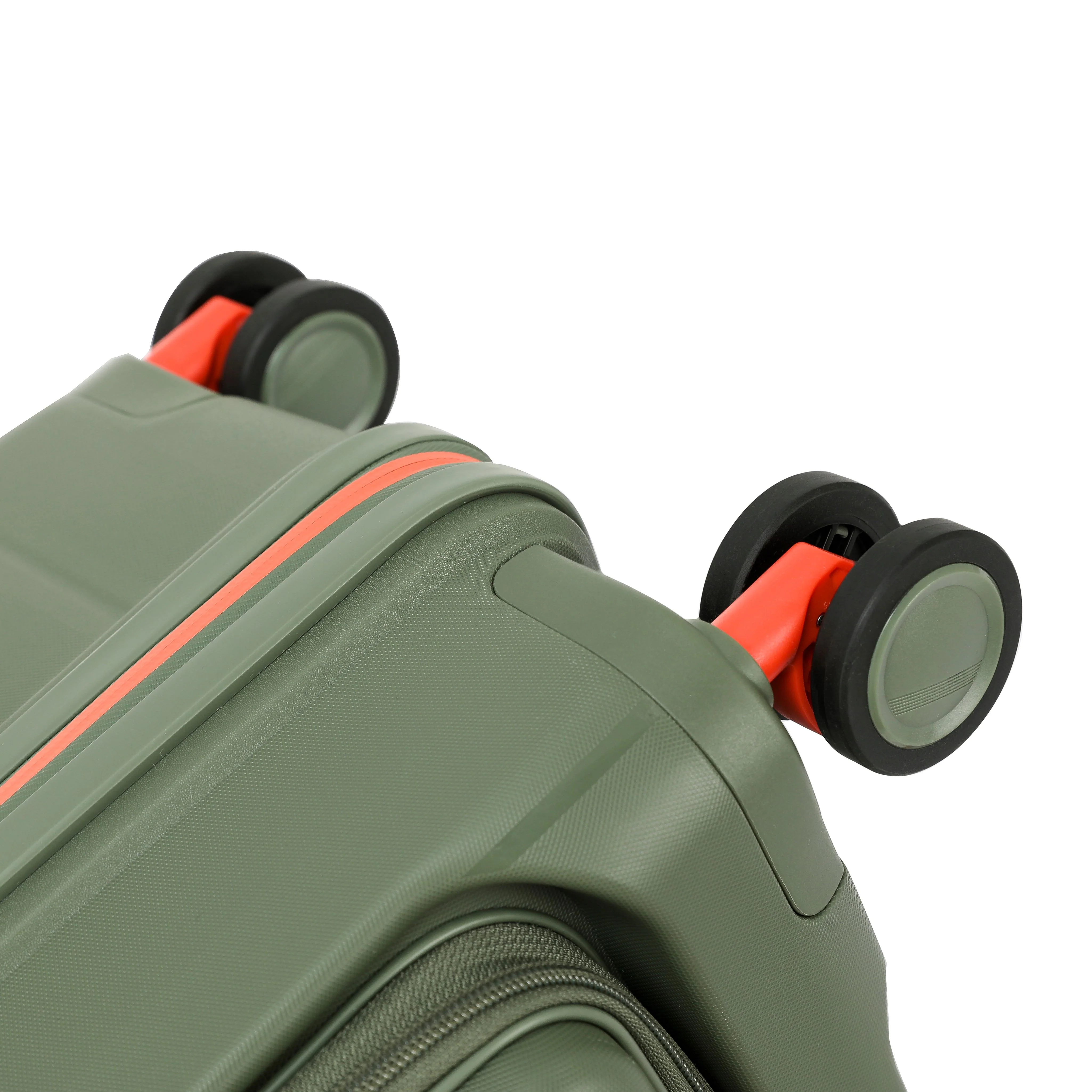 Tosca Cruiser Collection polypropylene front access trolley case TCA875A Khaki-orange trim - Image 5