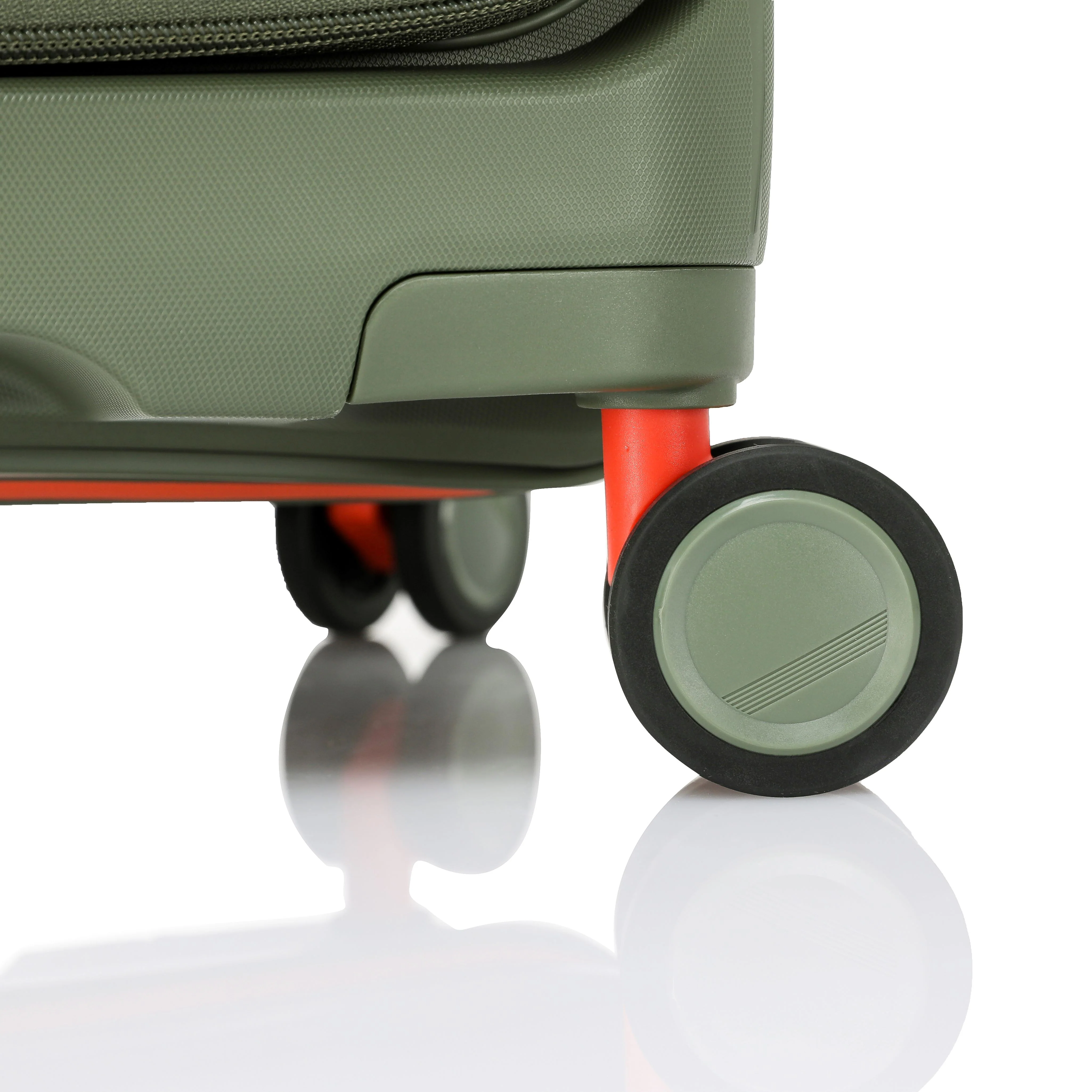 Tosca Cruiser Collection polypropylene front access trolley case TCA875A Khaki-orange trim - Image 4
