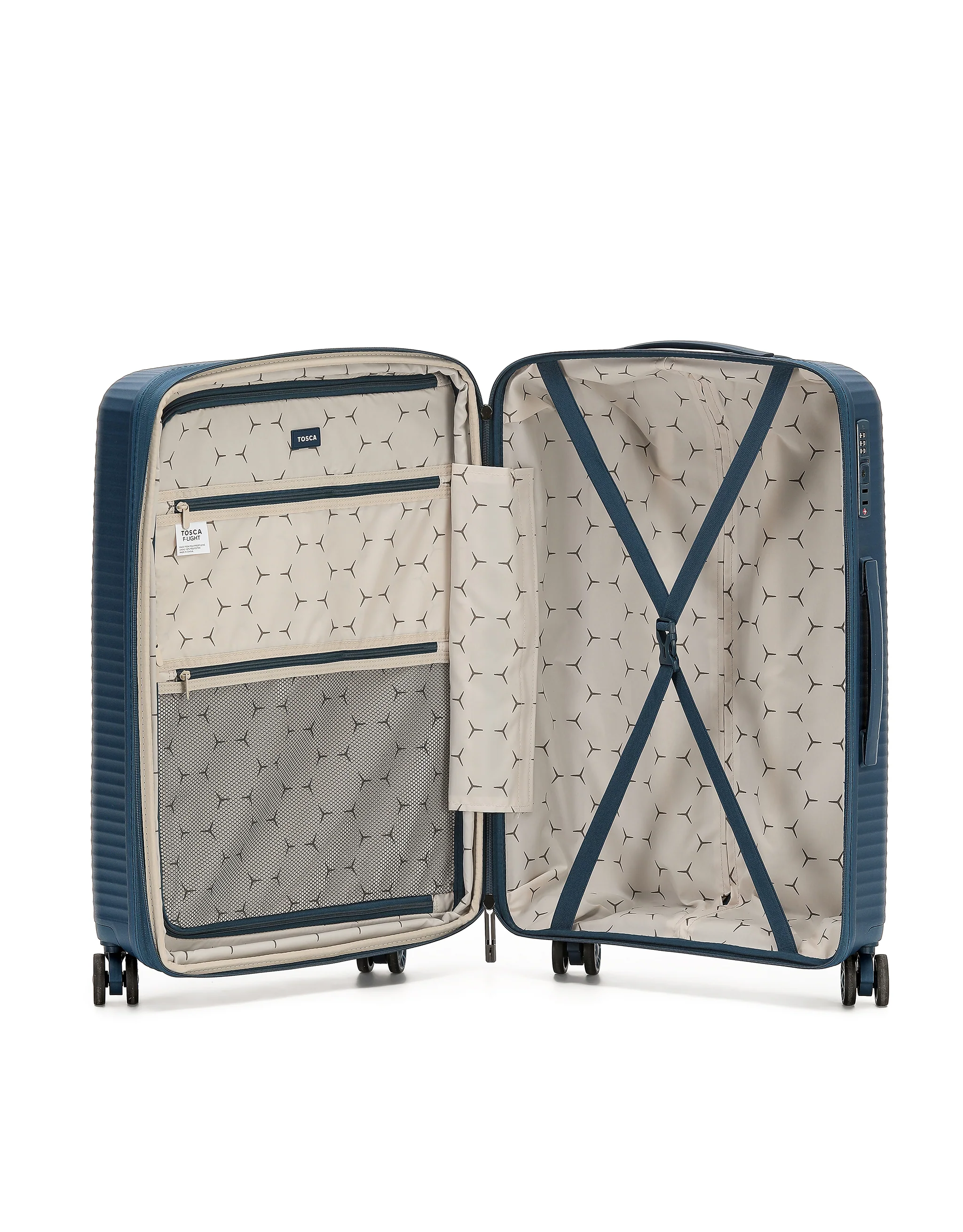 Tosca F-Lite Collection Polypropylene Premium 54cm Carry-on Trolley case TCA846C-Navy - Image 2