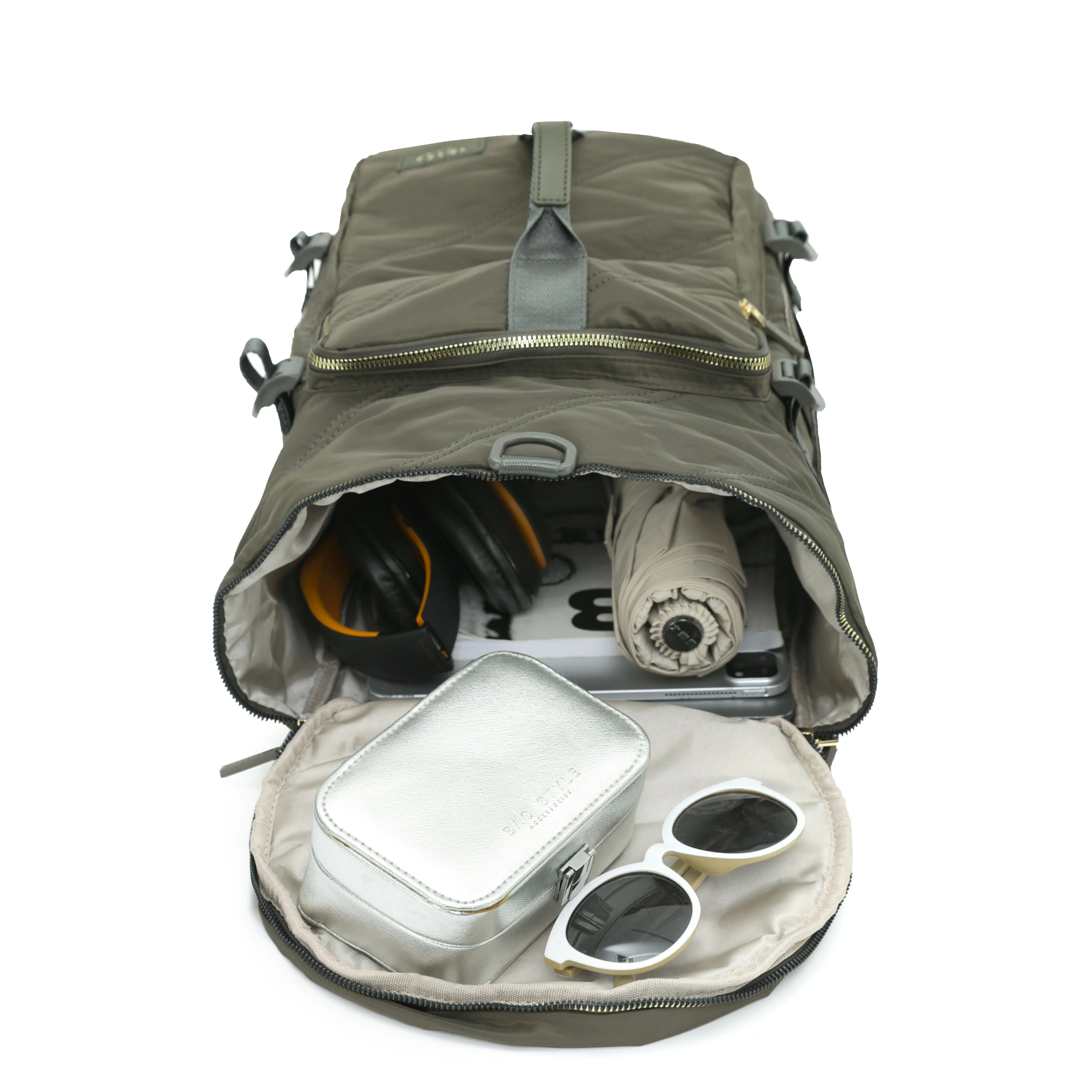 Tosca Harlow Range 43cm-H Top access Barrel Back pack TCA962-Khaki - Image 3