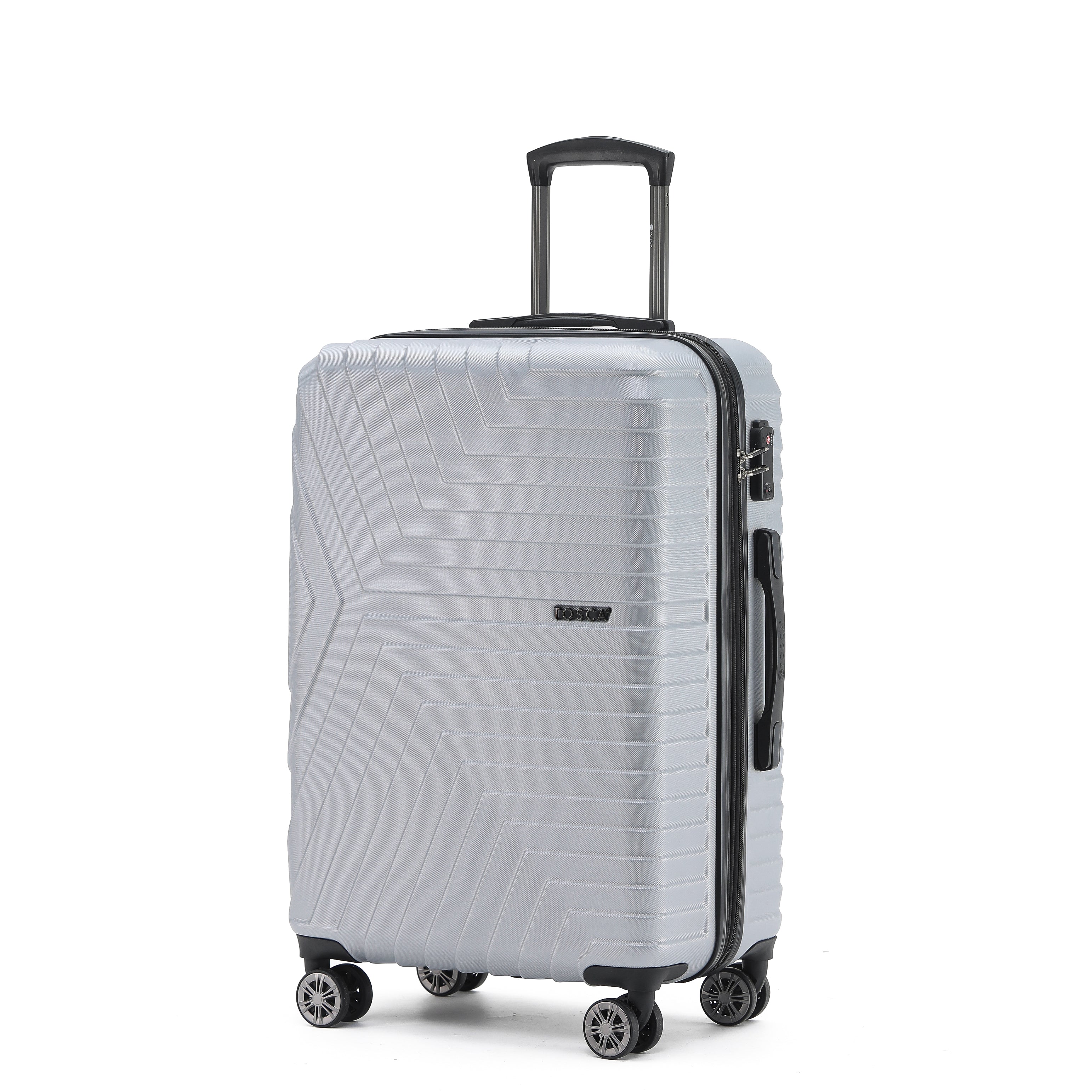 Tosca Huston Collection Hardside 67cm Trolley Case TCA327B-Silver - Image 2