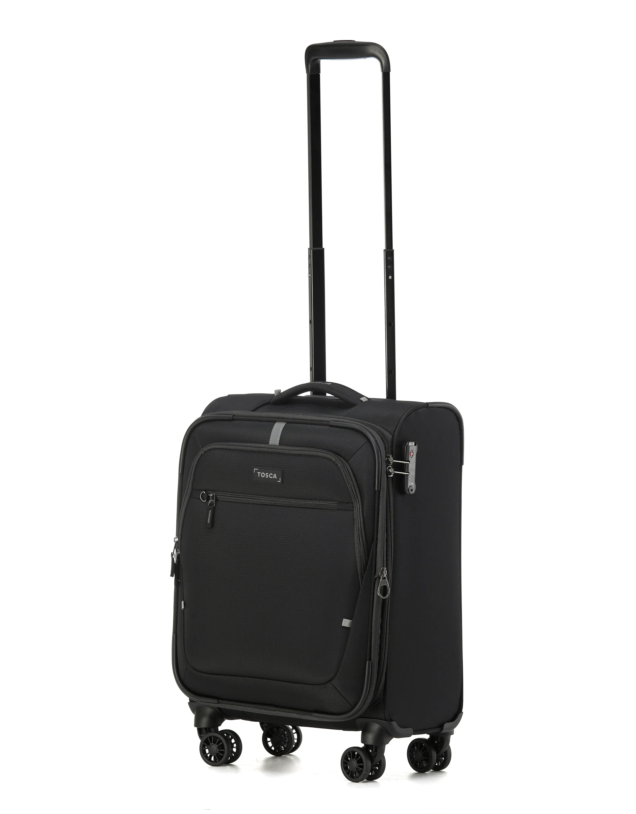 Tosca Luna-Lite Collection 52cm Softside carry-on four wheel trolley case TCA234C-Black/Grey
