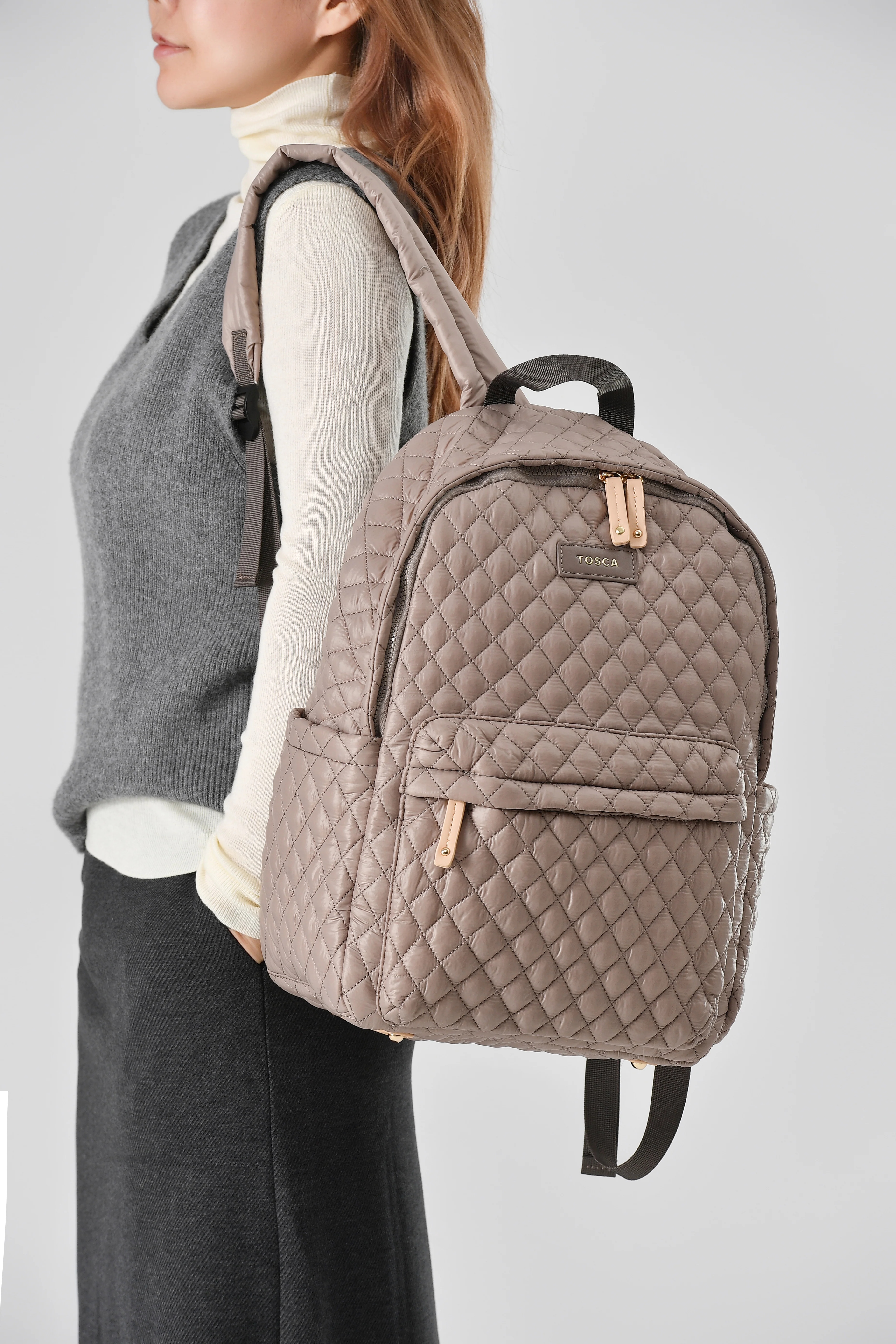 Tosca Metro Collection fashion quilted Backpack MET981-Magnet - Image 6