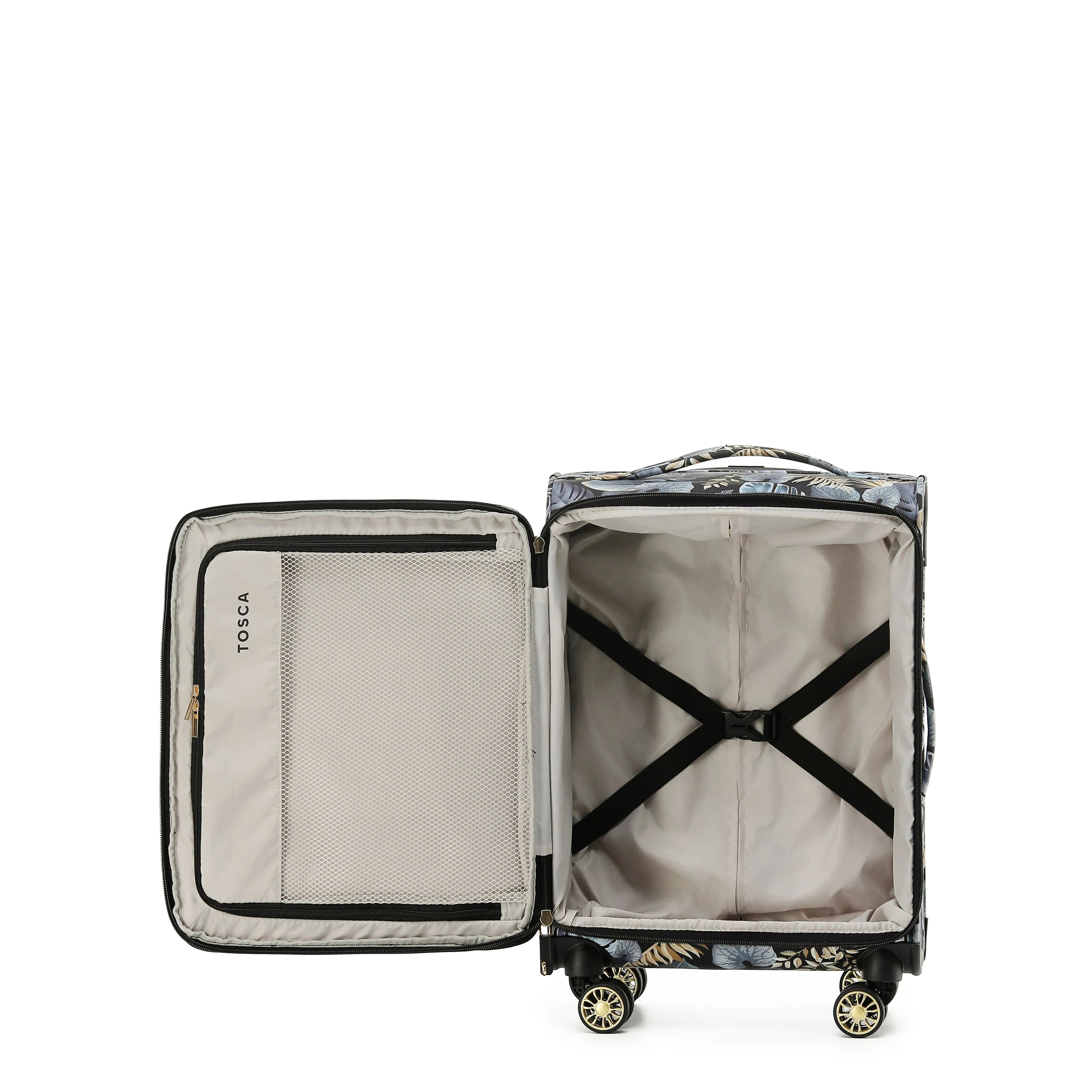 Tosca So-Lite 4.0 Collection soft side 4-wheel carry-on trolley luggage AIR5055C-Golden Palms - Image 4