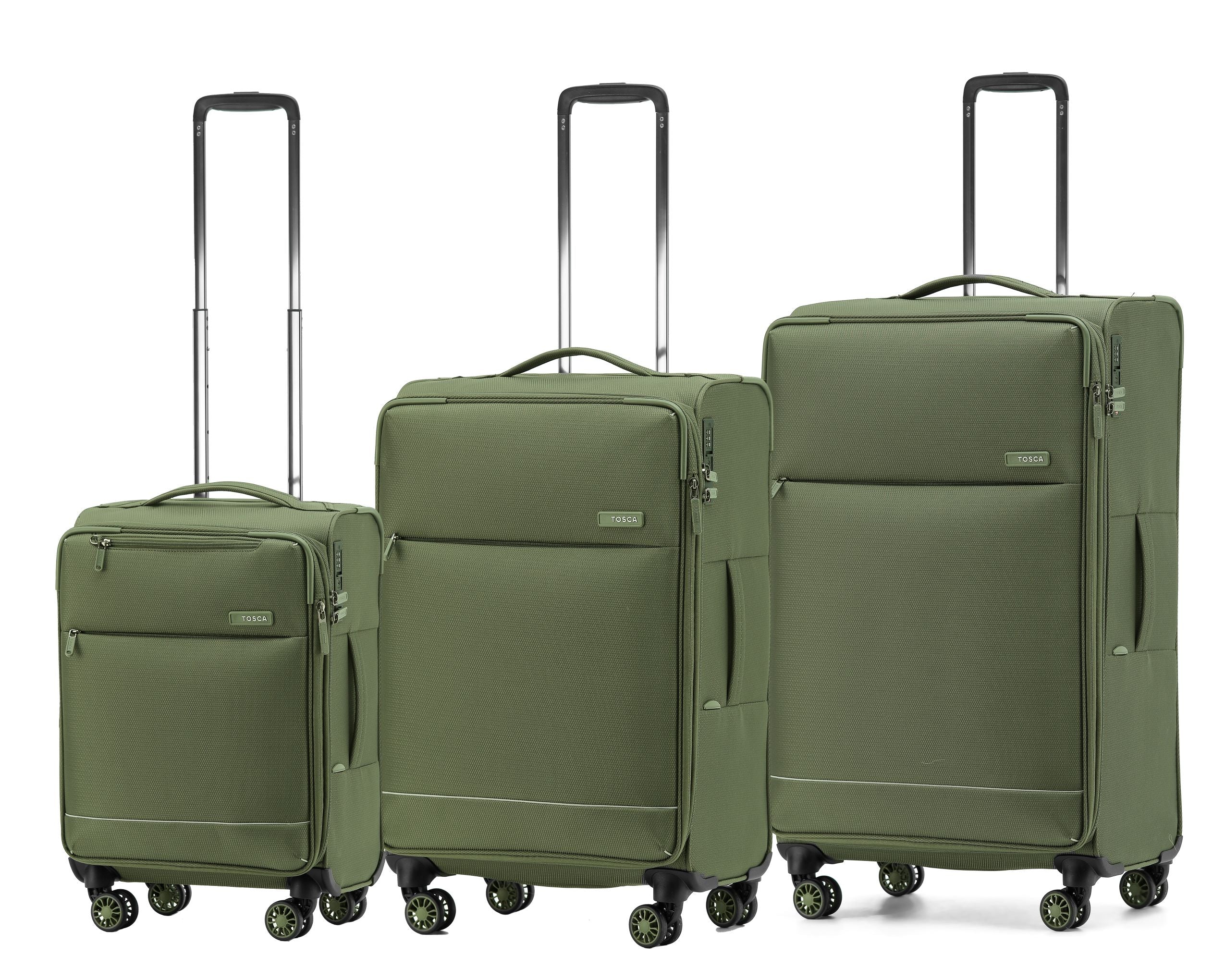 Tosca So-Lite 4.0 Collection 79cm Softside checked four wheel trolley case AIR5055A-Olive - Image 4