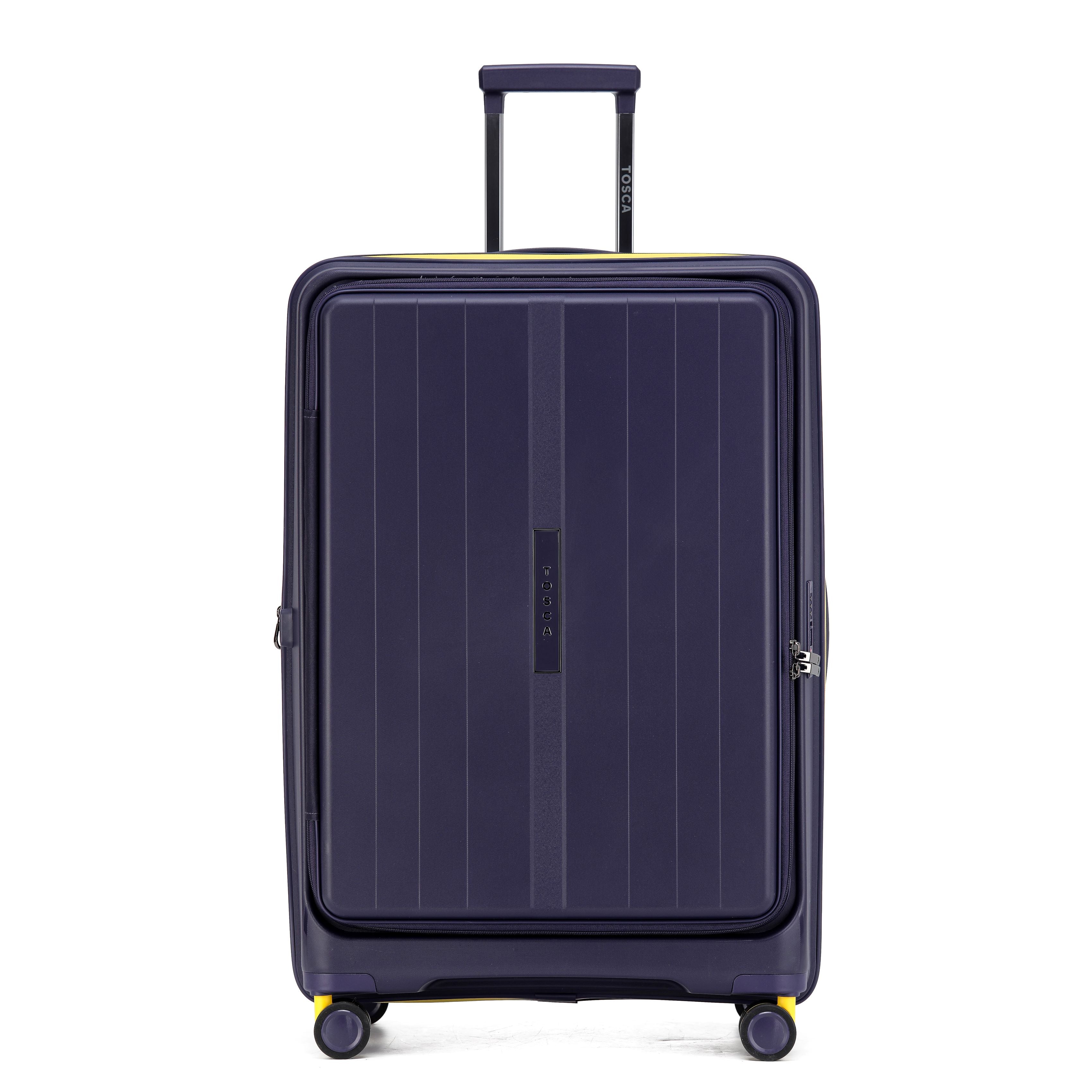 Tosca Cruiser Collection front access polypropylene 77cm trolley case TCA875A Purple-Yellow trims - Image 3