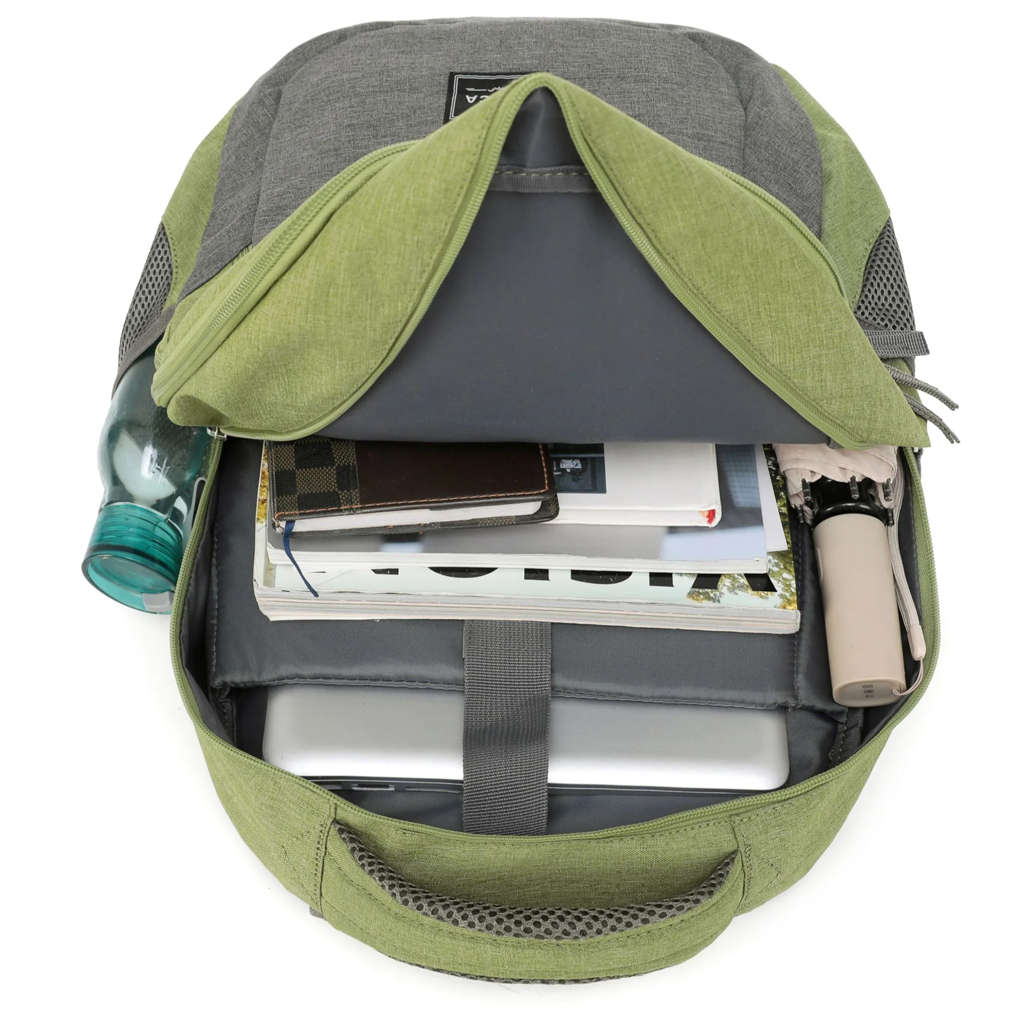 Tosca Urban 45cm-H 32 Litre Multi pocket Back pack TCA993-Green-grey - Image 3