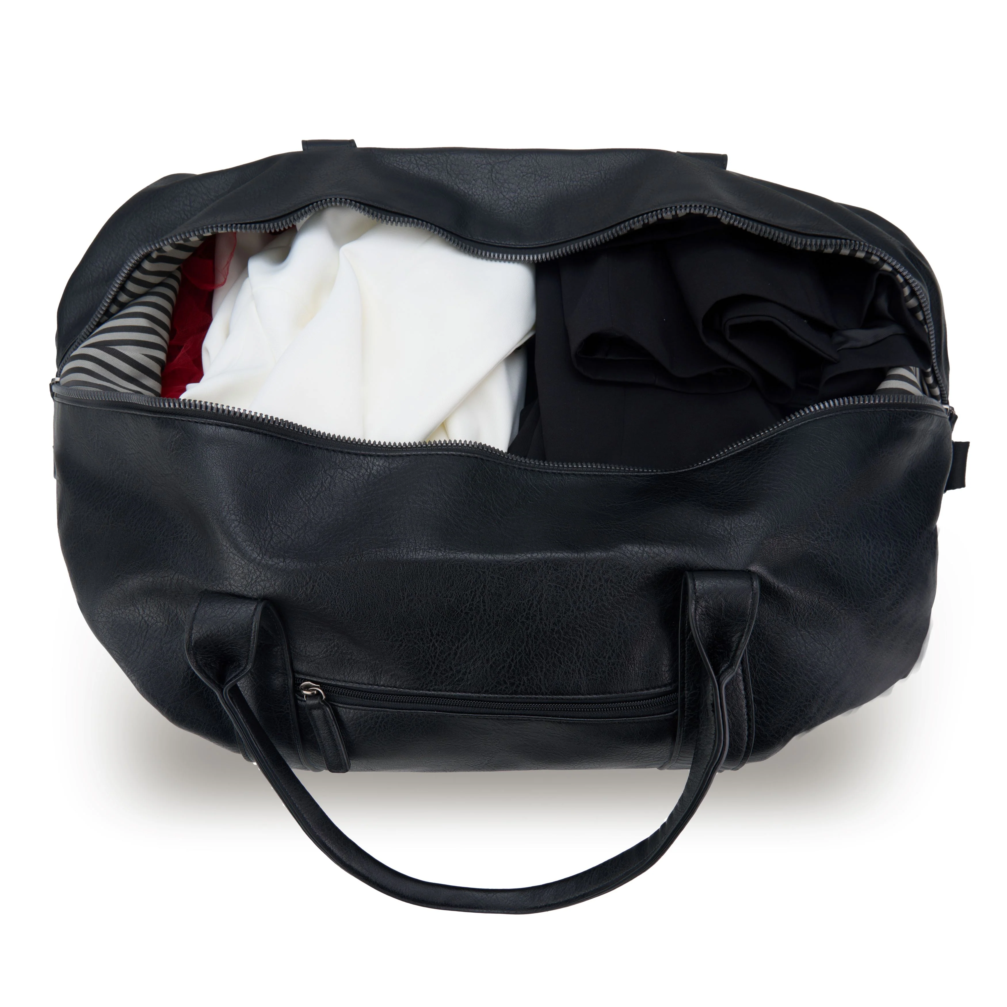 Tosca  Vegan Leather Duffle Bag 65cm-L VG012-Black - Image 3