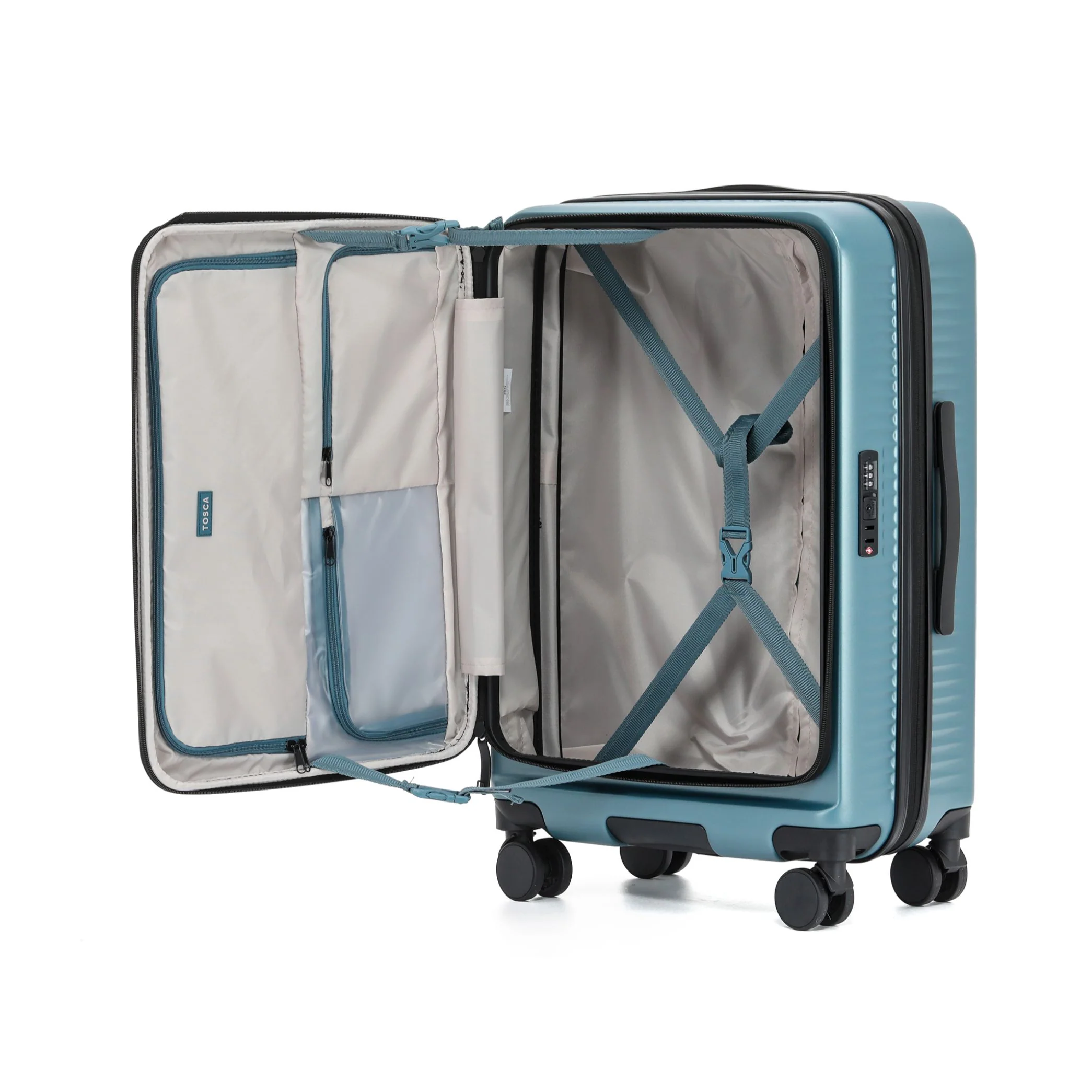 Tosca Zen Collection 65cm-H Top Lid Opening Polycarbonate Trolley case TCA225B-Slate - Image 3